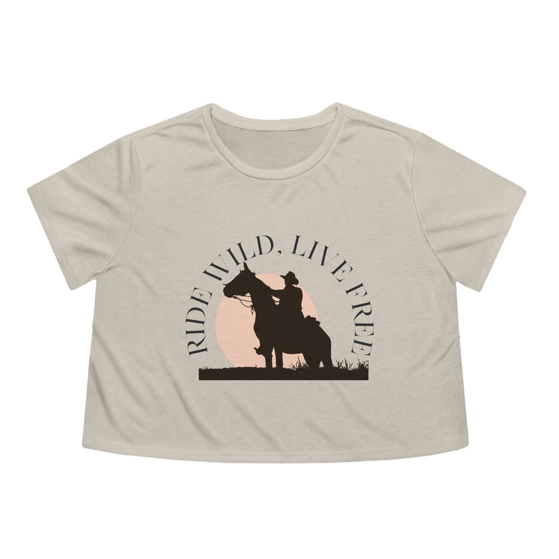 Ride Wild Live Free Womens Crop Tee