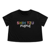 Shih Tzu Mama Womens Crop Tee