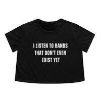 I Listen To Bands Womens Crop Tee