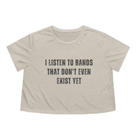 I Listen To Bands Womens Crop Tee