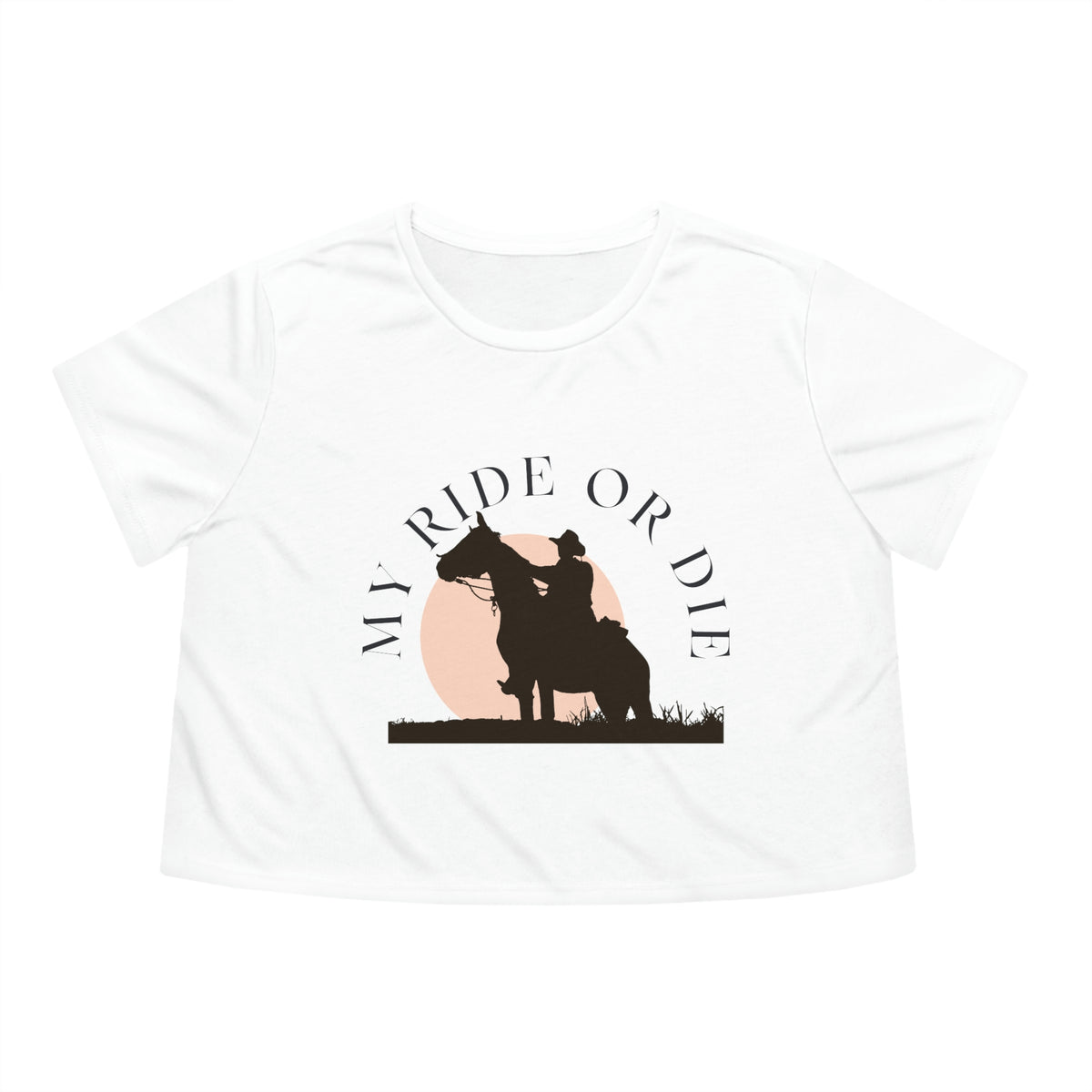 My Ride Or Die Horse Womens Crop Tee