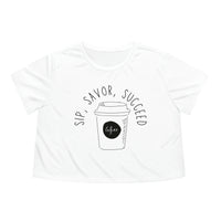 Sip Savor Succeed Womens Crop Tee