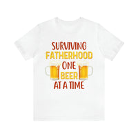 Surviving Fatherhood With Beer Mens Tee